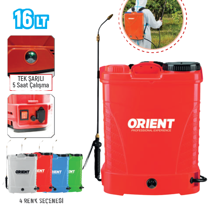 ORİENT ŞARJLI İLAÇLAMA POMPASI 16 LT.